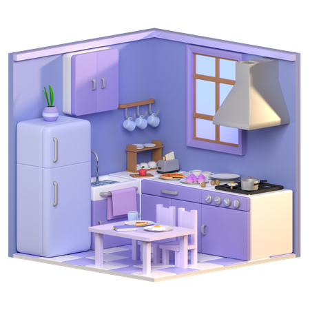 Cozinha  3D Icon