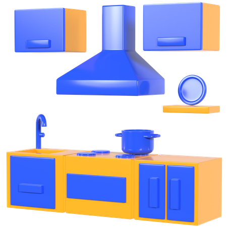 Cozinha  3D Illustration