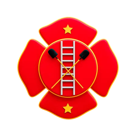 Distintivo de bombeiro  3D Illustration