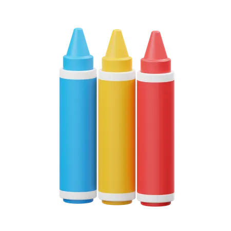 Crayons  3D Illustration