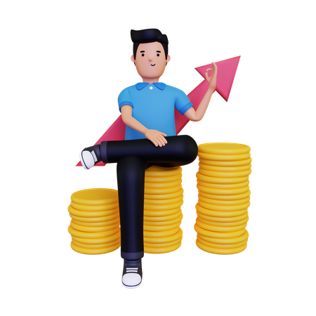 Crecimiento financiero  3D Illustration