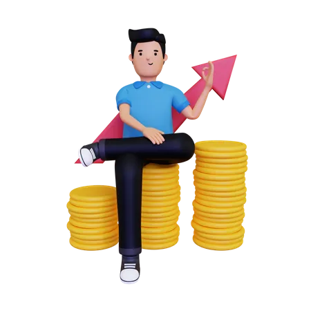 Crecimiento financiero  3D Illustration