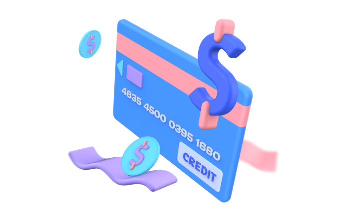 Credit card Bill Payment  3D Illustration