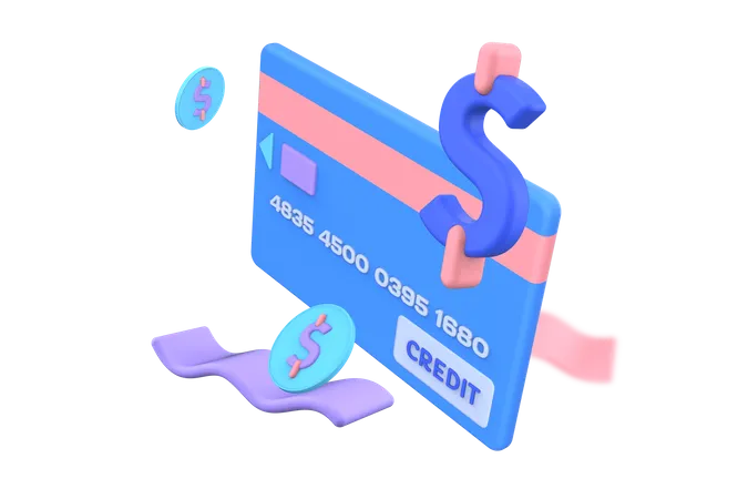 Credit card Bill Payment  3D Illustration