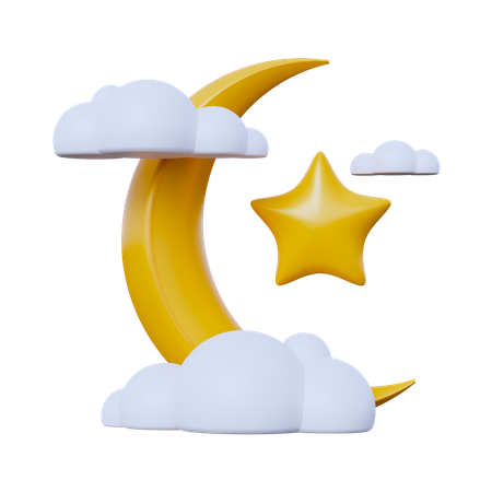 Crescent Moon  3D Icon