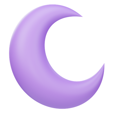 Crescent Moon  3D Icon