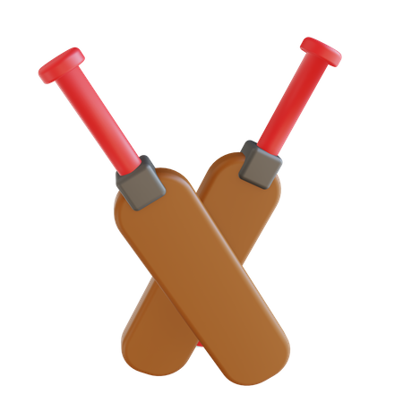 Battes de cricket  3D Illustration