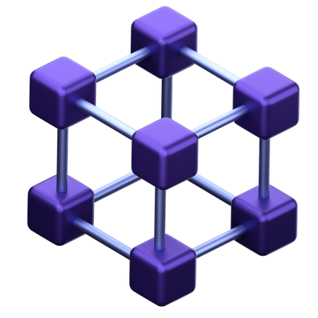 Blockchain criptográfico  3D Icon