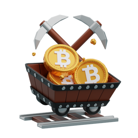 Minería criptográfica  3D Icon