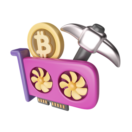 Minería criptográfica  3D Icon