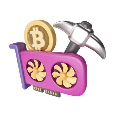 Minería criptográfica  3D Icon