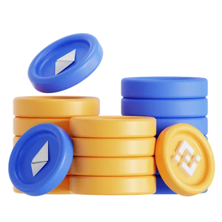 Moedas criptográficas  3D Icon