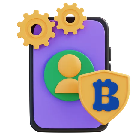 Criptomoneda segura  3D Icon