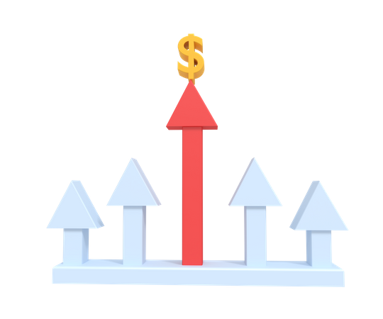 Croissance des entreprises  3D Illustration