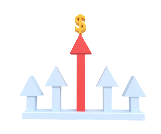 Croissance des entreprises  3D Illustration