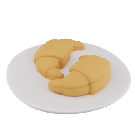 Croissant Plate  3D Icon