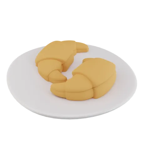 Croissant Plate  3D Icon