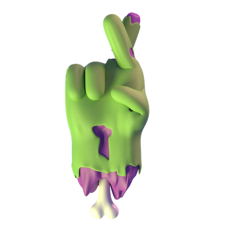 Crossed Finger Zombie Hand  3D Icon