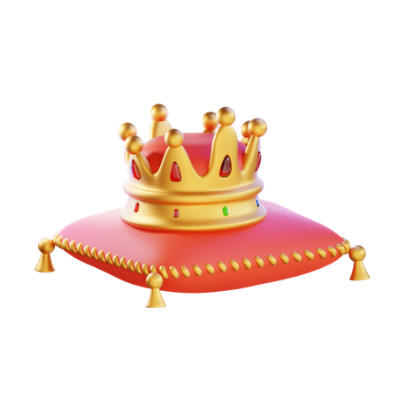 Crown on Pillow  3D Icon