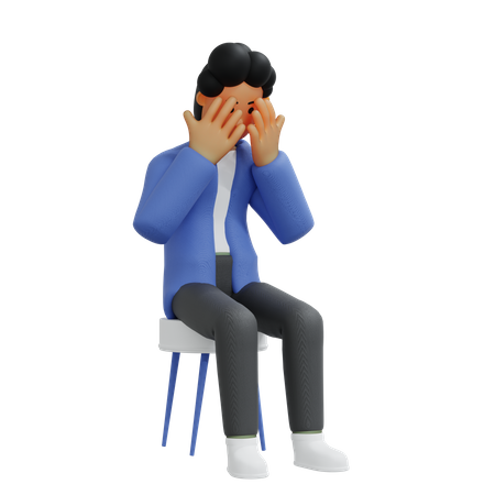 Crying businessman  3D Illustration