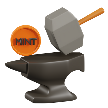 Crypto Minting  3D Illustration