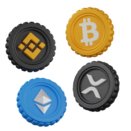 Crypto Money coins  3D Icon