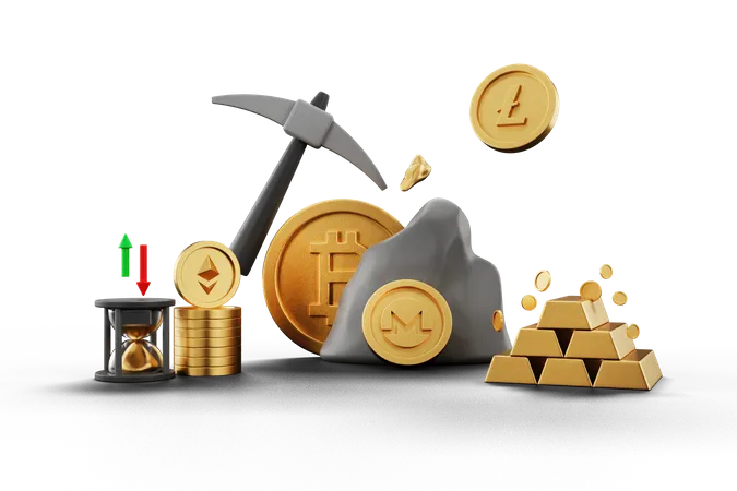 Cryptocurrency  3D Illustration