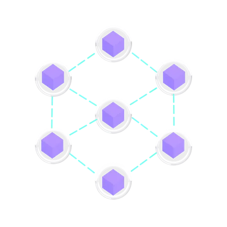 Cryptocurrency Blockchain  3D Illustration