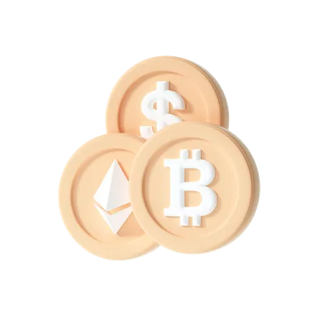 Cryptocurrency coin  3D Illustration