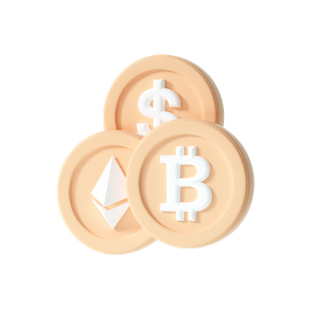 Cryptocurrency coin  3D Illustration