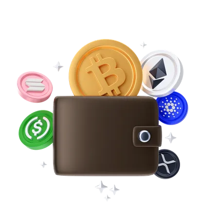 Cryptocurrency Wallet  3D Illustration