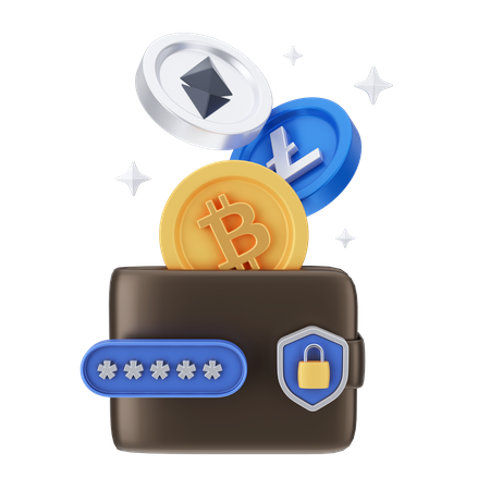 Cryptocurrency Wallet  3D Illustration