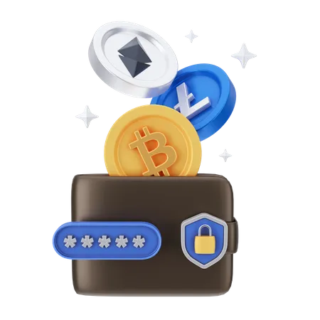 Cryptocurrency Wallet  3D Illustration