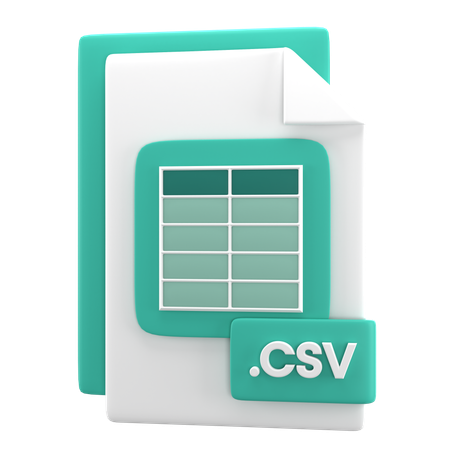 CSVファイル  3D Icon