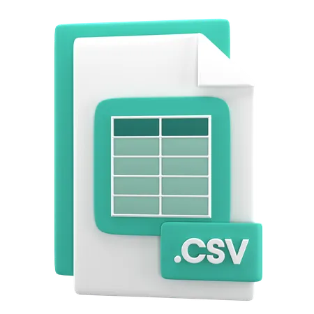 CSVファイル  3D Icon