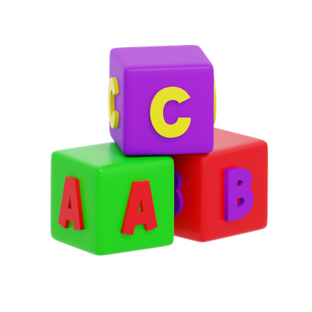 Cube coloré abc  3D Icon