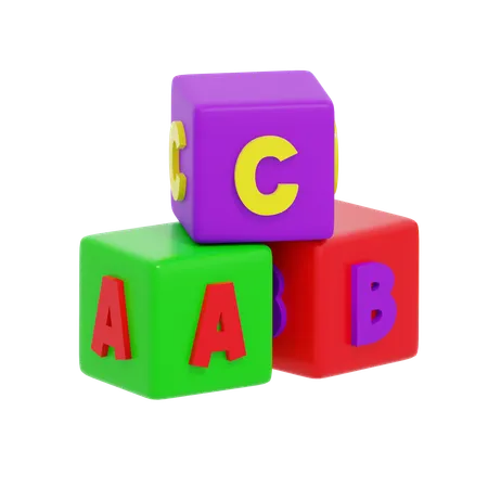 Cube coloré abc  3D Icon