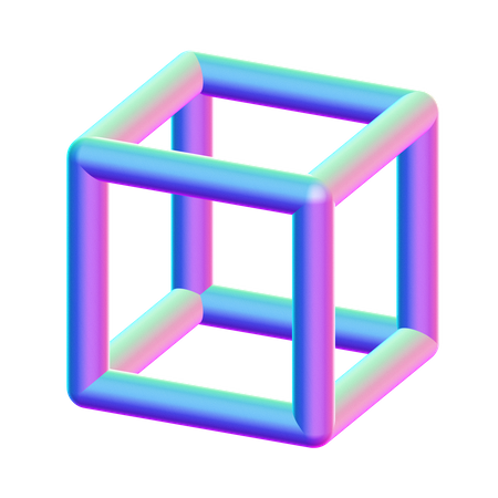 Cube Wireframe  3D Icon