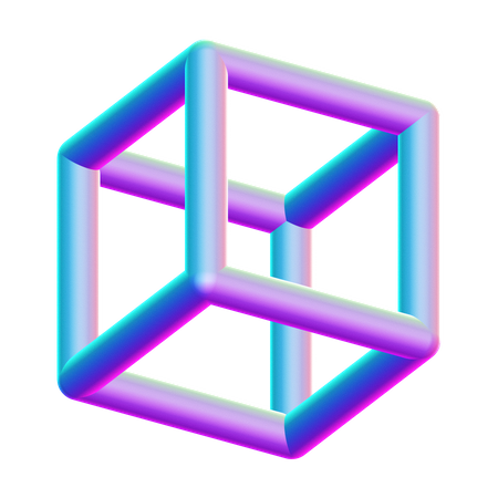 Cube Wireframe  3D Icon