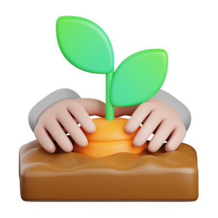 Cultivating Plants  3D Icon