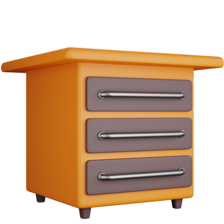 Cupboard With Three Drawers  3D Icon