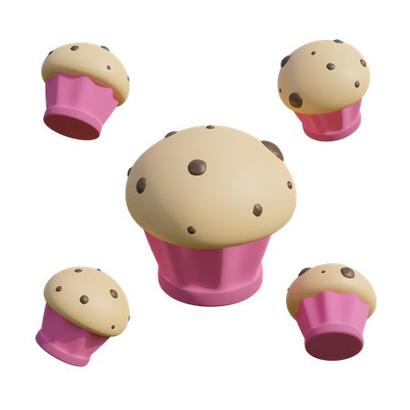 Cupcakes  3D Illustration