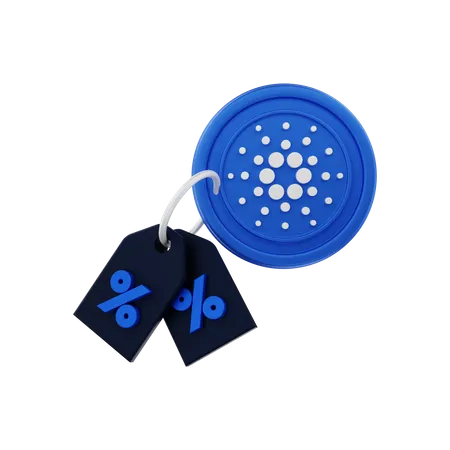 Cupom de desconto cardano  3D Illustration