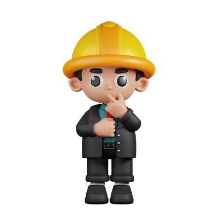 Curious  Engineer  3D Illustration