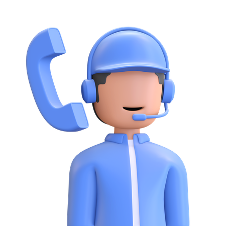 Customer service phone call  3D Illustration