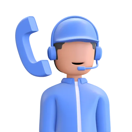 Customer service phone call  3D Illustration