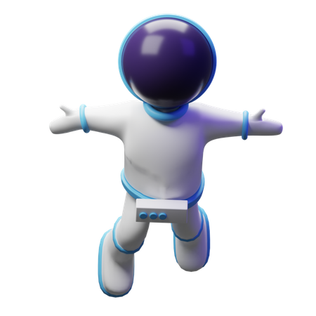 Cute Astronaut Floating  3D Illustration