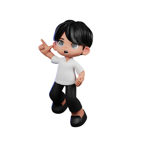 Cute Boy Doing Happy Jumping Pose  3D Illustration