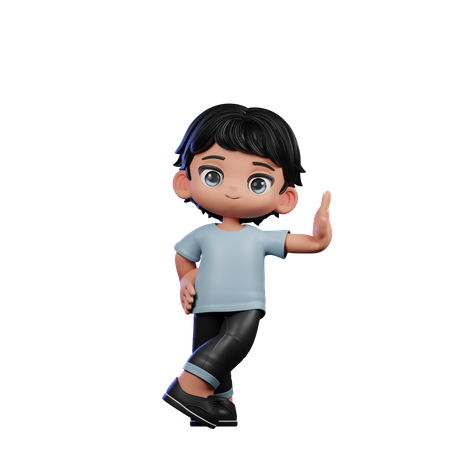 Cute Boy Giving Acting Cool Pose  3D Illustration