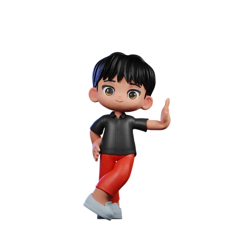 Cute Boy Giving Acting Cool Pose  3D Illustration